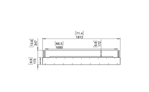 Ecosmart Fire Flex 68BN Bench Fireplace Insert - Black Finish / Stainless Steel Burner - ESF.FX.68BN